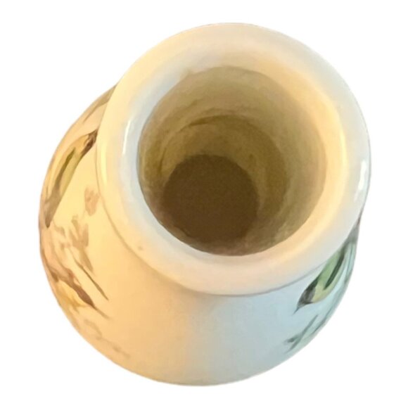 Vintage Porcelain Bud Vase With Yellow Finch Bird Design & Gold Trim 7" Tall Jap - Picture 6 of 7